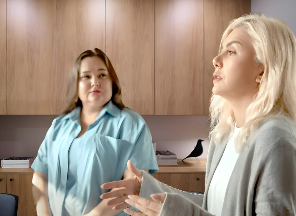 Psychoterapia indywidualna dorosłych - Psychotterapeutka w trakcie terapii indywidualnej w Przylądku Równowagi w Krakowie