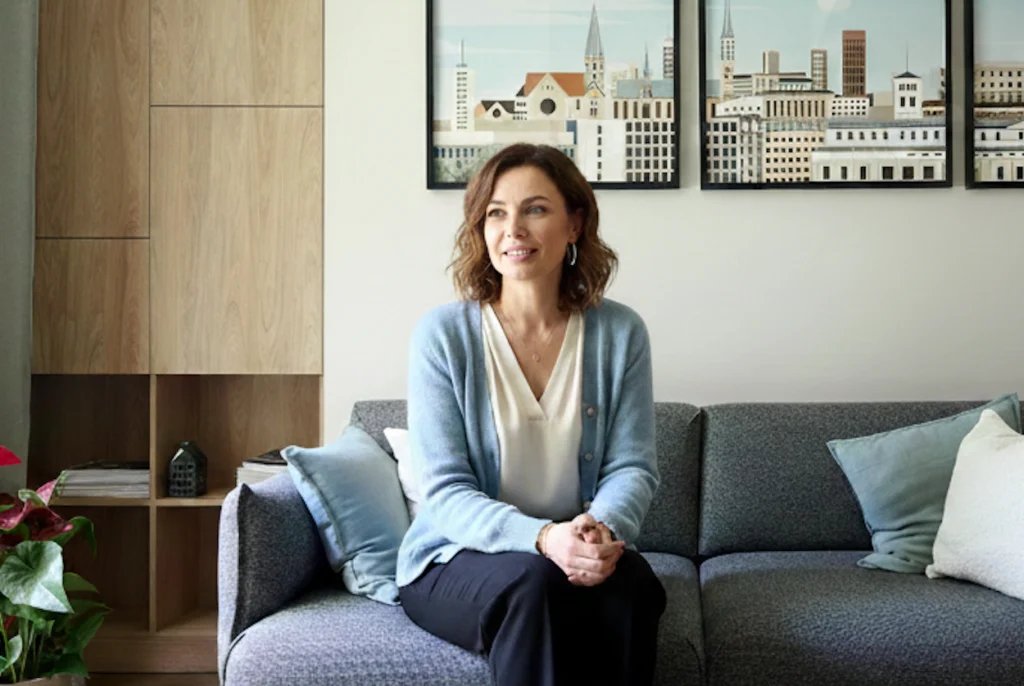 Psychoterapeuta siedzący w gabinecie w Przylądku Równowagi w Krakowie